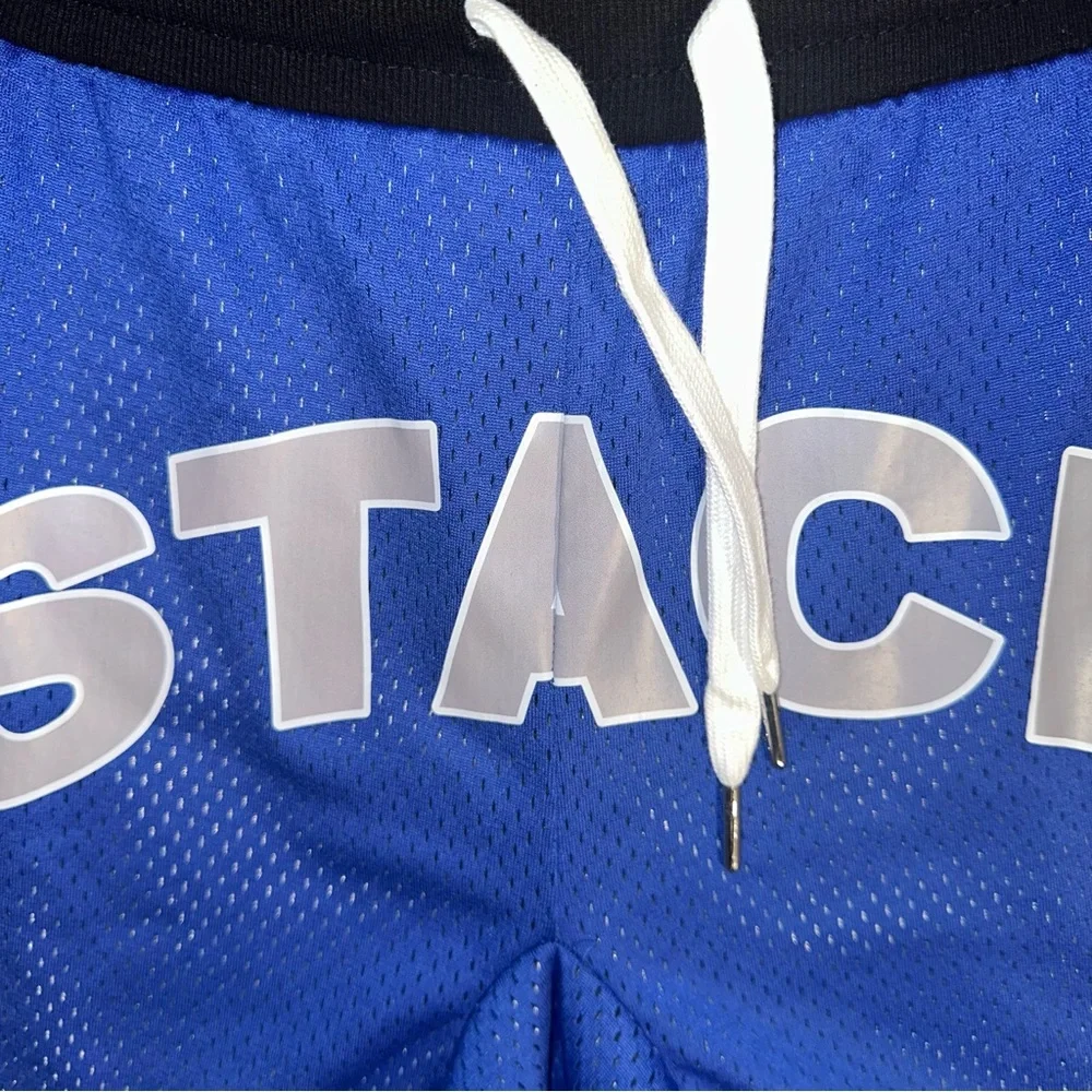 Stack Supply Company‎ Streetwear Men’s Jersey Shorts Large Blue Zippered Pockets